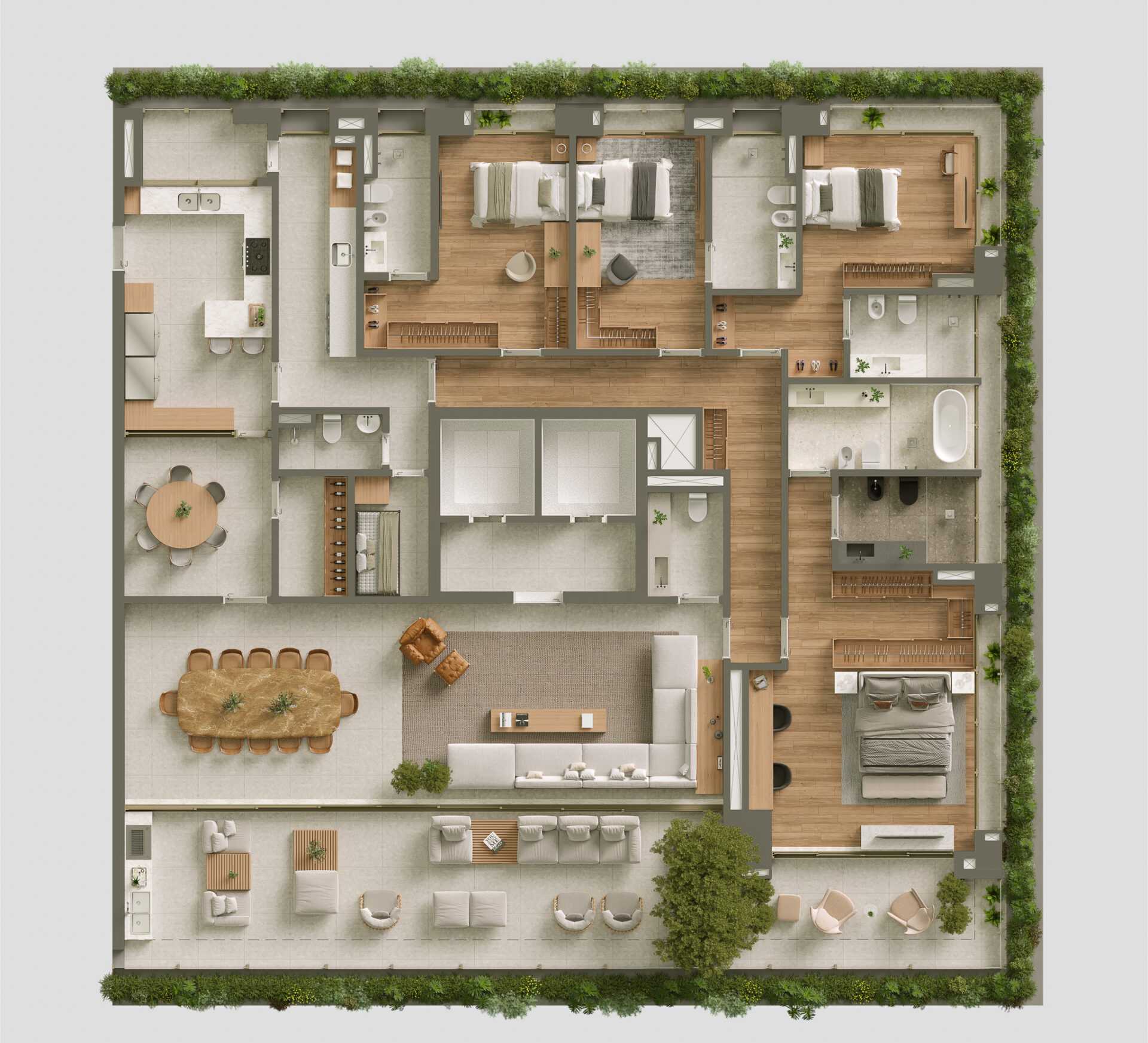 Planta - Apto de Luxo em Moema: 473m² e 4 Suítes | Vista Parque Ibirapuera - Carlos Botelho Negócios Imobiliários