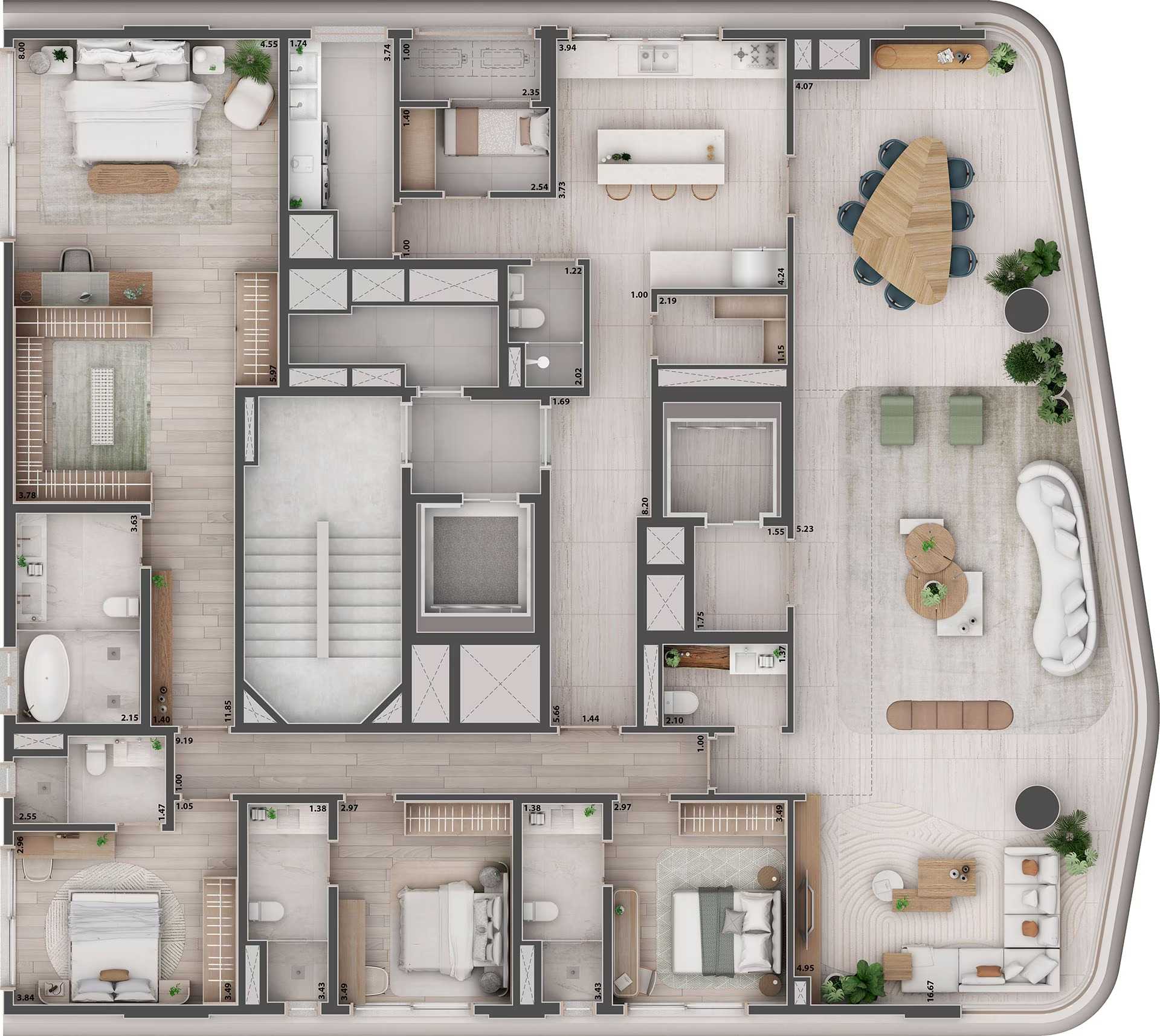Planta - Etmo Jardins Plaenge: Cobertura Duplex de 482,54 m² com 4 Suítes e 4 vagas à  venda nos Jardins em São Paulo/SP - Carlos Botelho Negócios Imobiliários