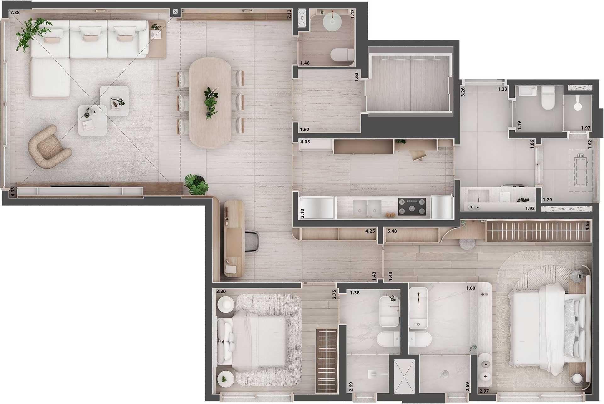 Planta - Etmo Jardins Plaenge: Cobertura Duplex de 482,54 m² com 4 Suítes e 4 vagas à  venda nos Jardins em São Paulo/SP - Carlos Botelho Negócios Imobiliários