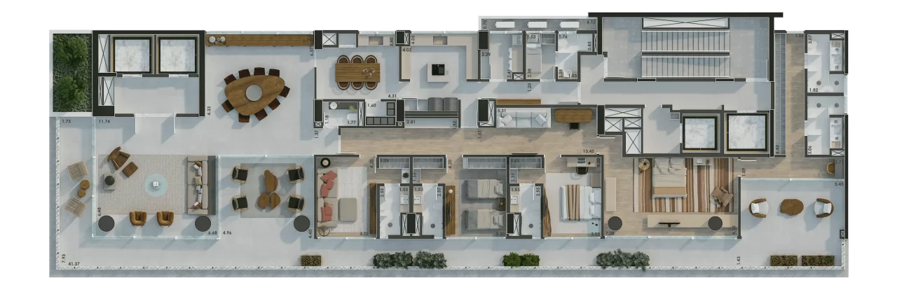 Planta - Apartamento à venda em São Paulo, Indianópolis, com 4 quartos, 479,44m² - Carlos Botelho Negócios Imobiliários