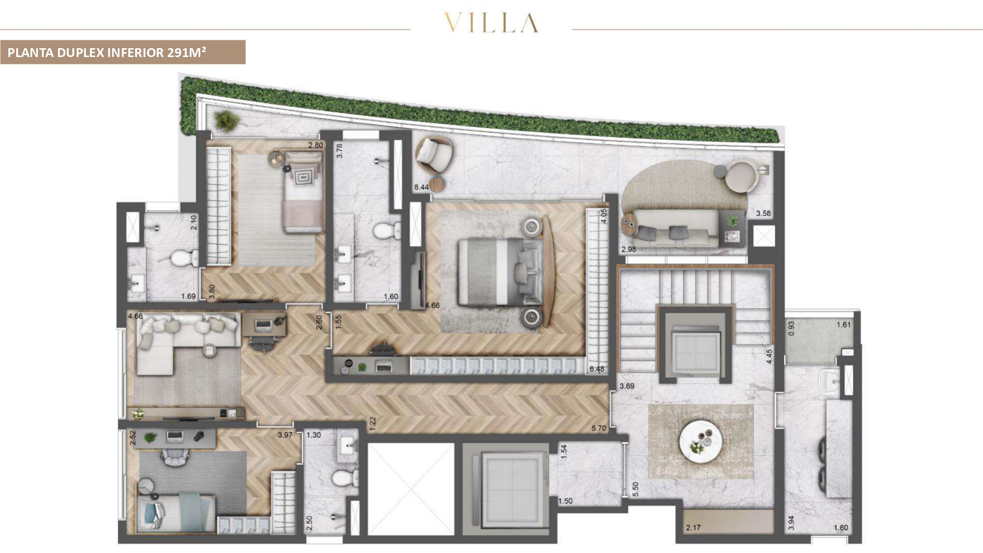 Planta - Villa Versace Lavvi Moema: Cobertura 291m² junto ao Ibirapuera - Carlos Botelho Negócios Imobiliários