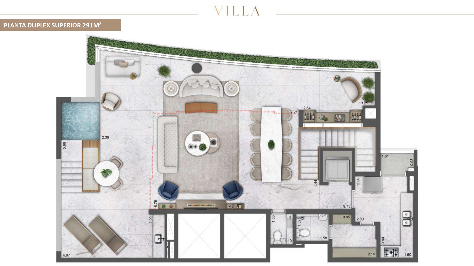 Planta - Villa Versace Lavvi Moema: Cobertura 291m² junto ao Ibirapuera - Carlos Botelho Negócios Imobiliários