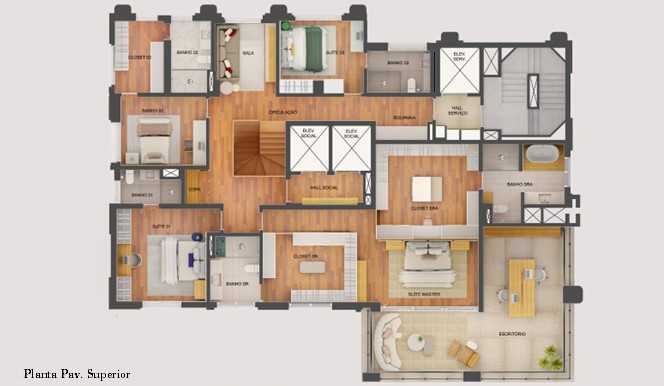 Planta - Apartamento Duplex 893m² Vila Olímpia | Quartier Auri São Paulo - CARLOS BOTELHO NEGÓCIOS IMOBILIÁRIOS