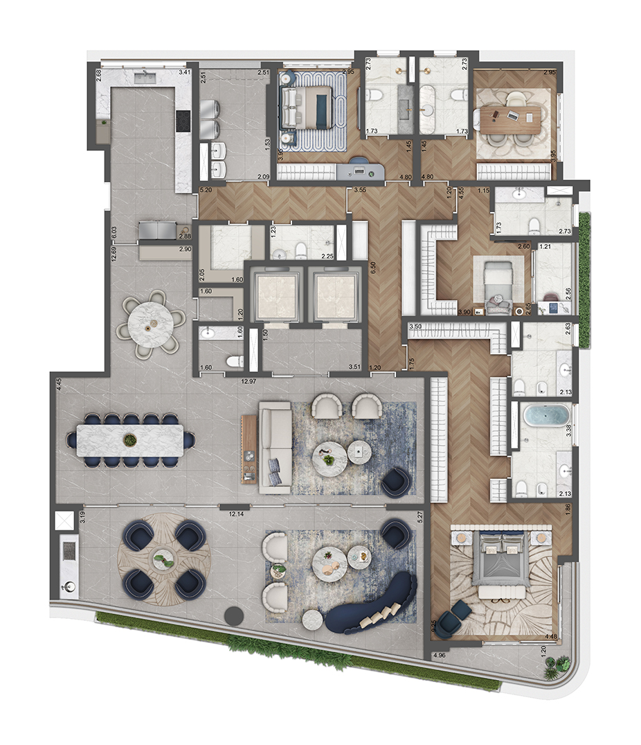 Planta - Apartamento de Luxo em Moema | Saffire Moema - Carlos Botelho Negócios Imobiliários