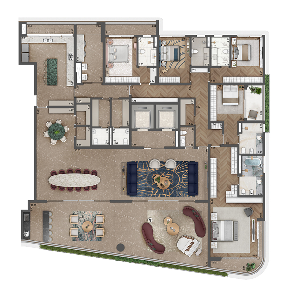 Planta - Apartamento de Luxo em Moema | Saffire Moema - Carlos Botelho Negócios Imobiliários